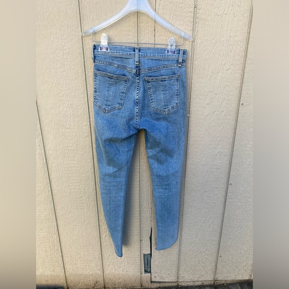Rag & Bone Asymmetrical Hem Skinny Jeans Medium Light Wash Size 26 - Picture 5 of 8